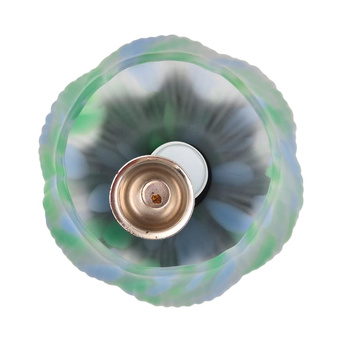 90s 호야 크리스탈 그린 마블 튤립 화분 조명 상품이미지3