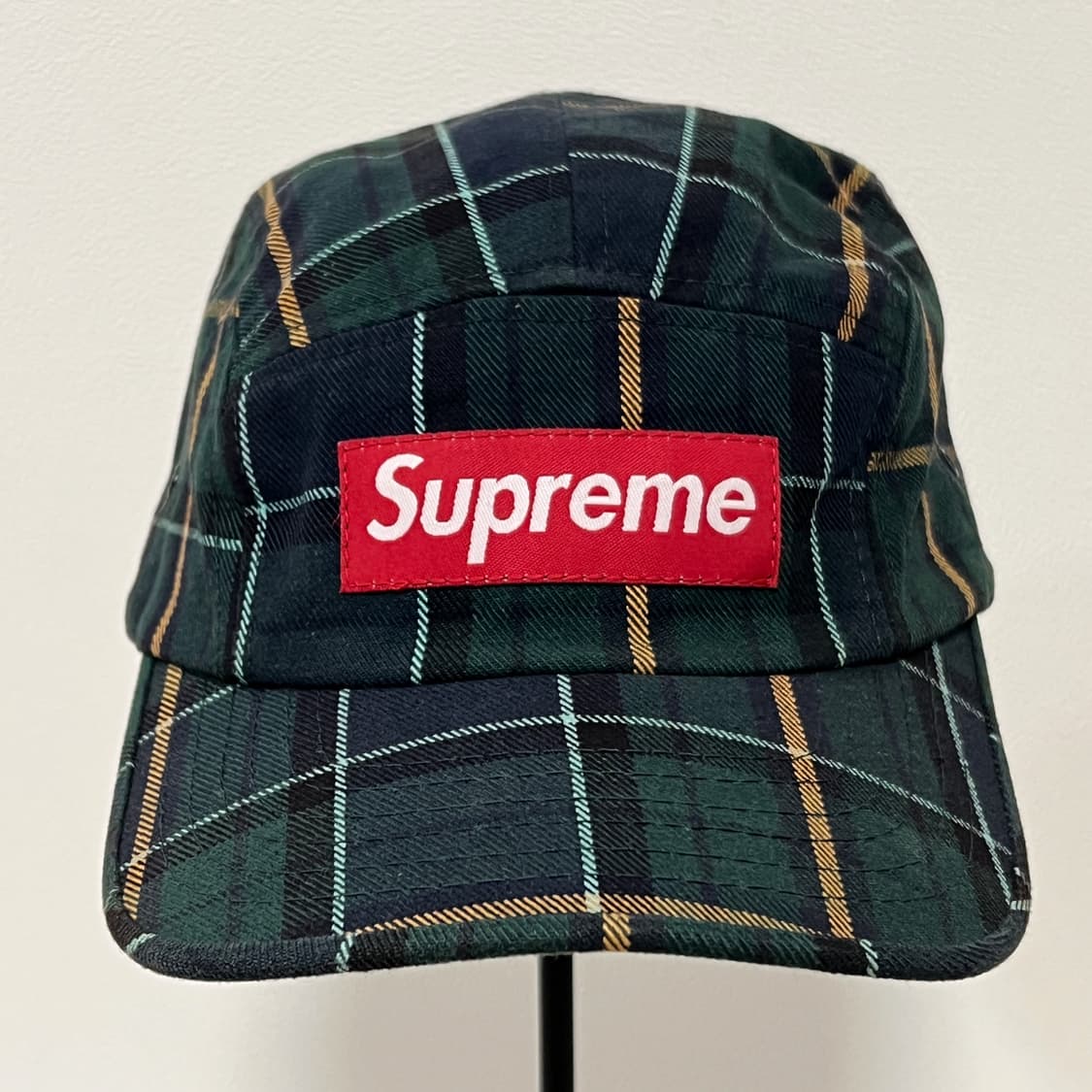 슈프림 2005 타탄 체크 캠프캡 그린 상품이미지2