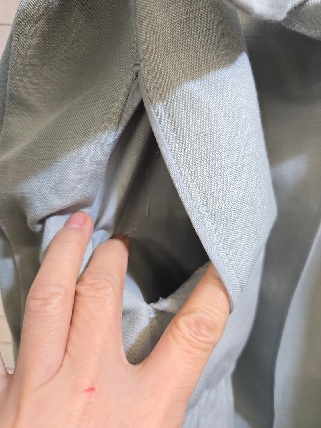 마인 벨트 랩 스타일 코트 민트색 상품이미지4