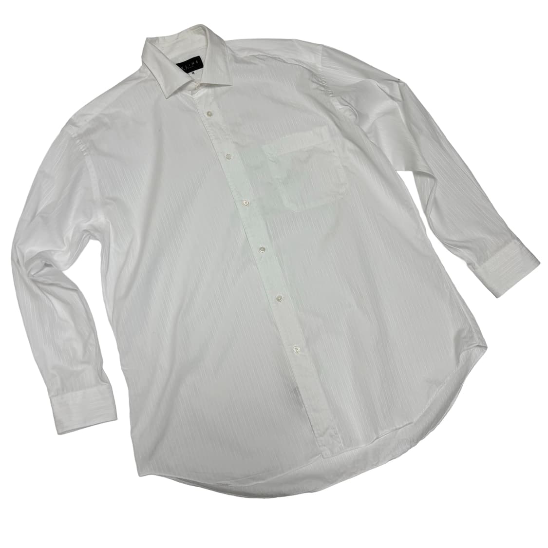 셀린느 옴므 화이트 자카드 스트라이프 드레스 셔츠 상품이미지1