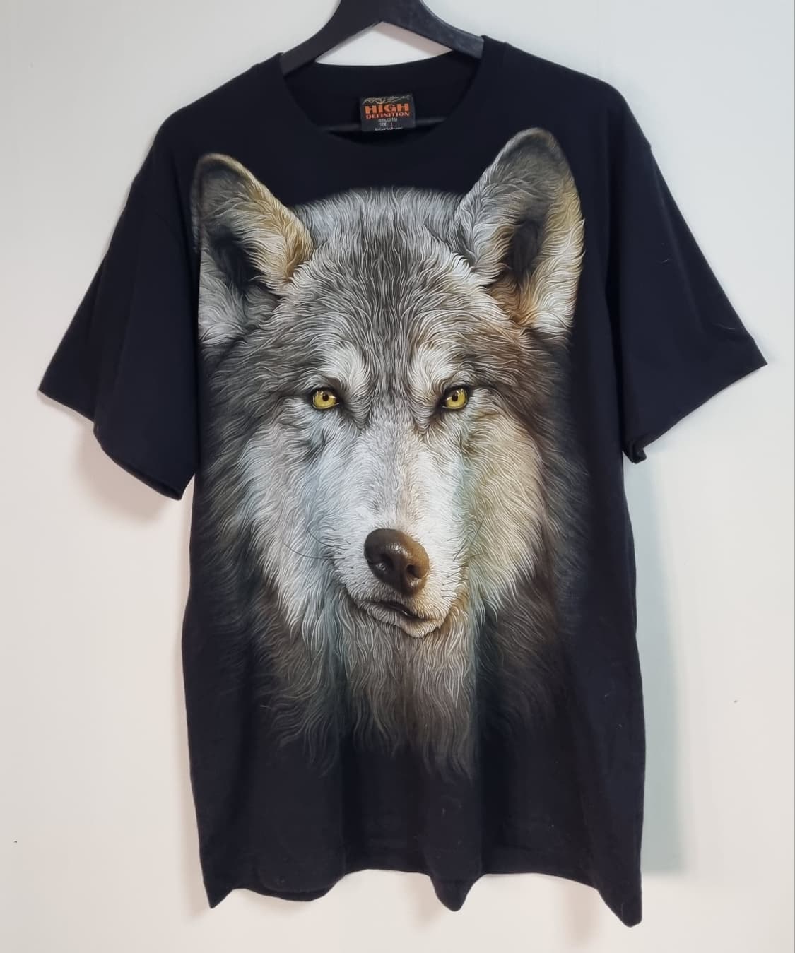 L ) ROCK CHANG 블랙 빈티지 늑대 반팔티 상품이미지1