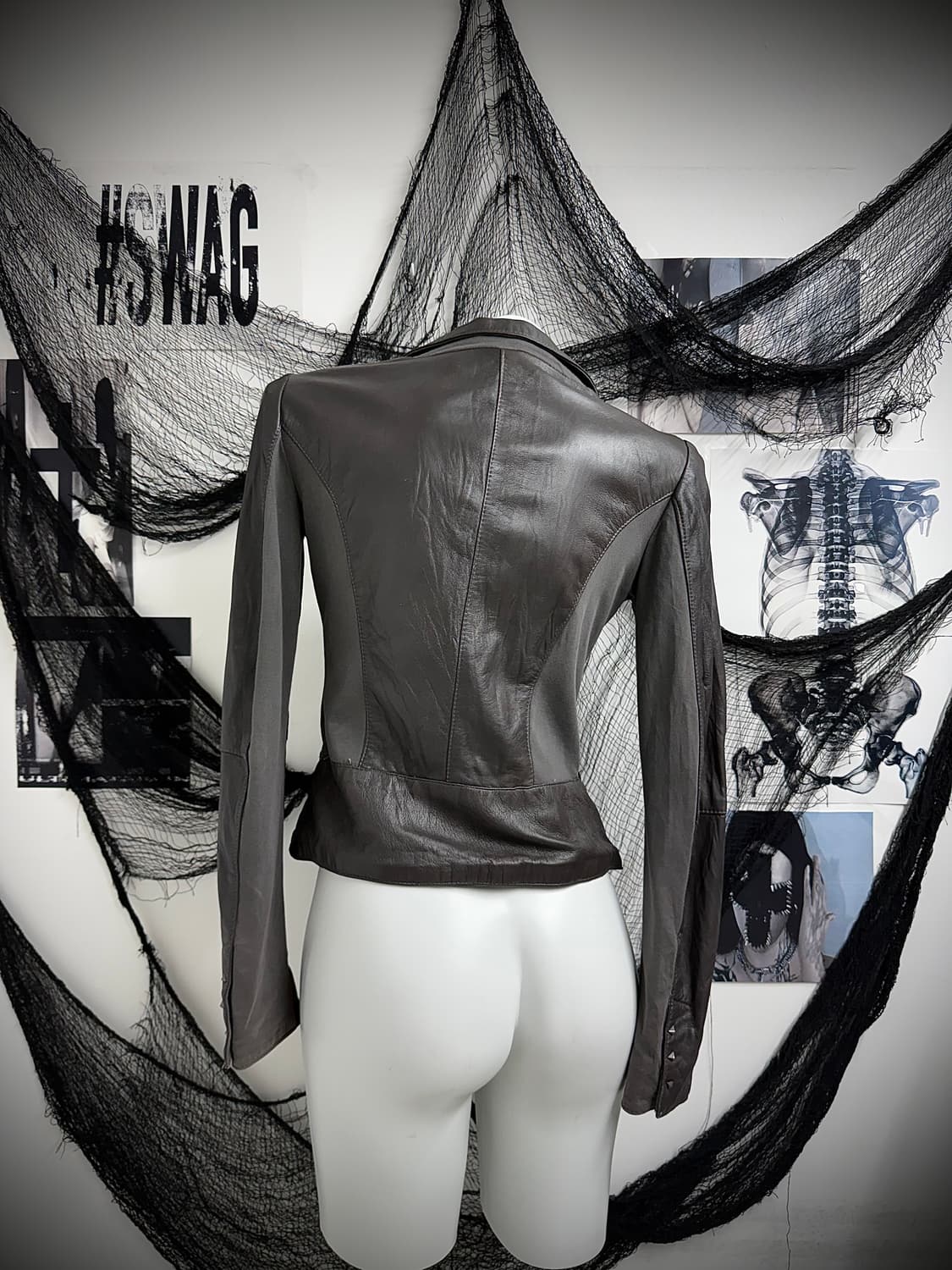 Studs detail real leather jacket 상품이미지3