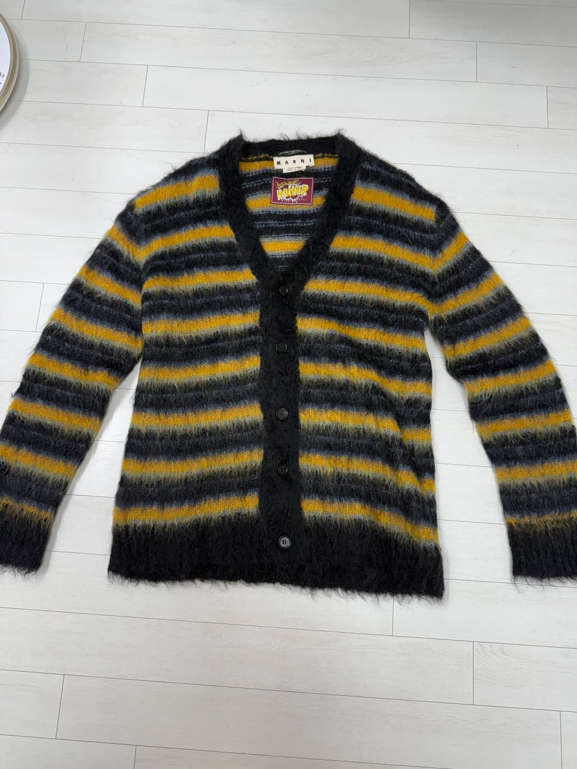 10꼬르소구매 한글텍)  마르니 모헤어 스트라이프 가디건 50사이즈  상 상품이미지1