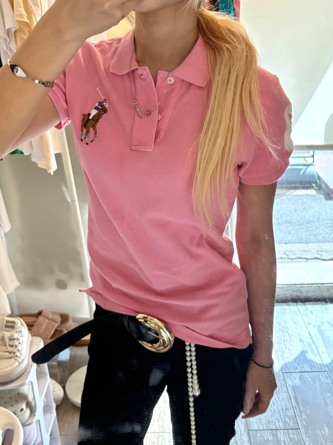 POLO Embroidery Big Pony Pink T 상품이미지1