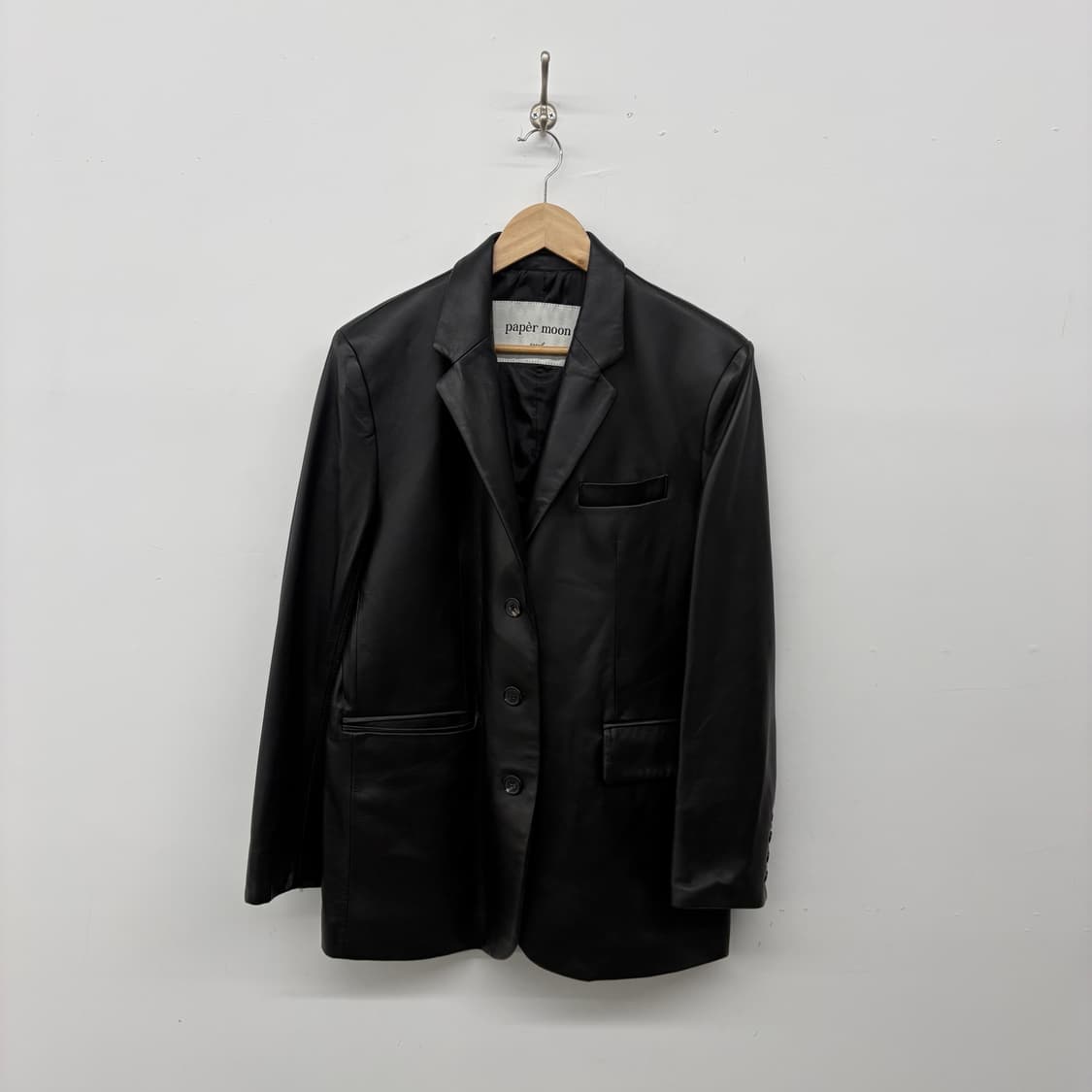 빈티지 양가죽 블랙 레더 자켓 여/M 상품이미지1