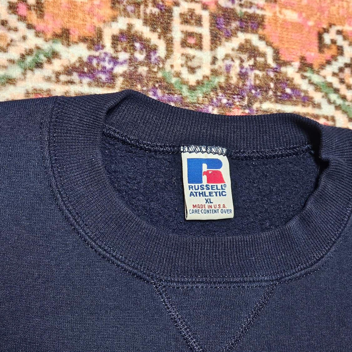 90s 러셀 무지 스웻 USA 네이비 (XL) 상품이미지3