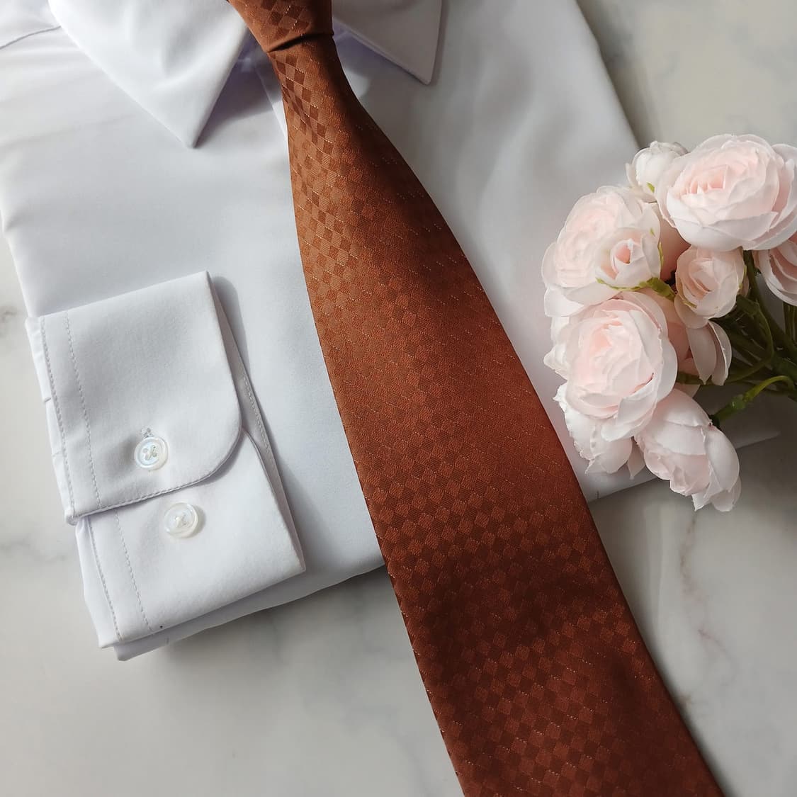 캘빈클라인 실크 브라운 체크 넥타이 9.2cm A+등급 A18816
 상품이미지7