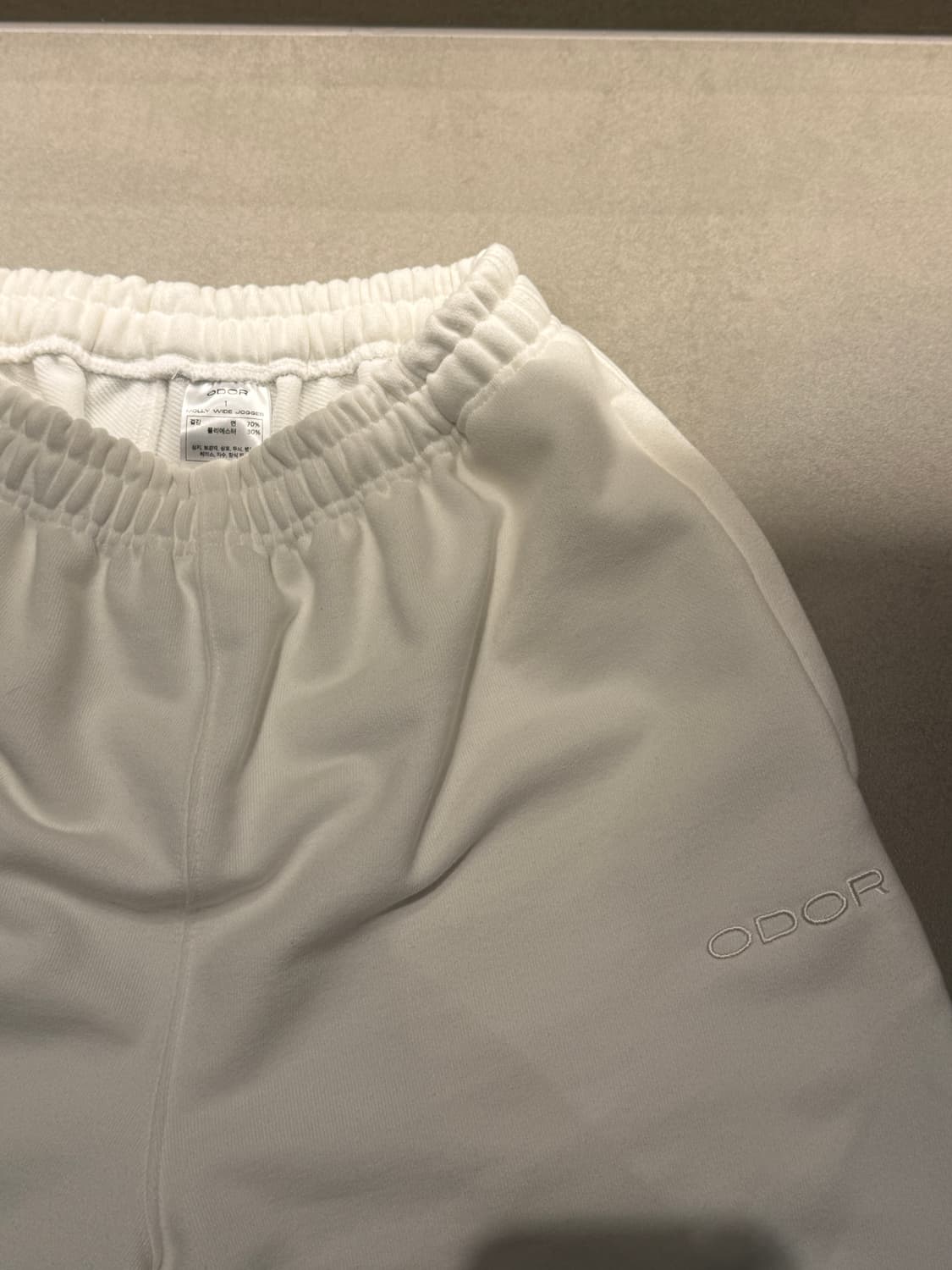 오도어 몰리조거 화이트 1사이즈 기모❌ 상품이미지3