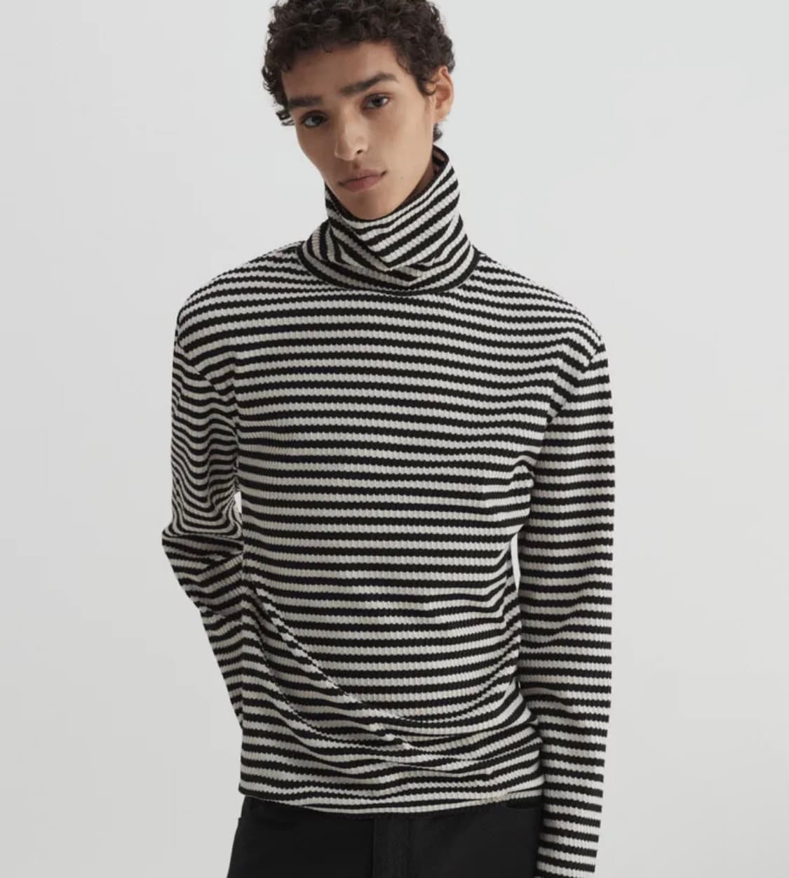 (L) 디앤에스알 텍스처 스트라이프 터틀넥 새상품 dnsr 디앤써 상품이미지1