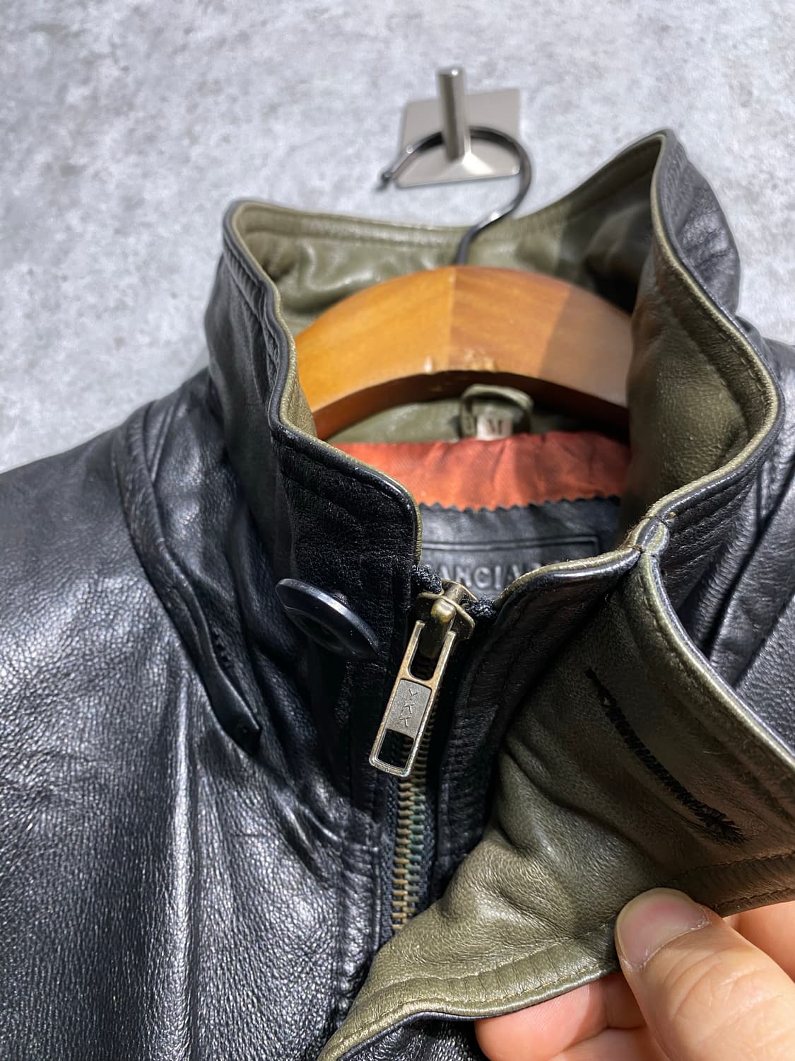 [M] 90s EDIMANGIARE 양가죽 사파리 레더코트 상품이미지3