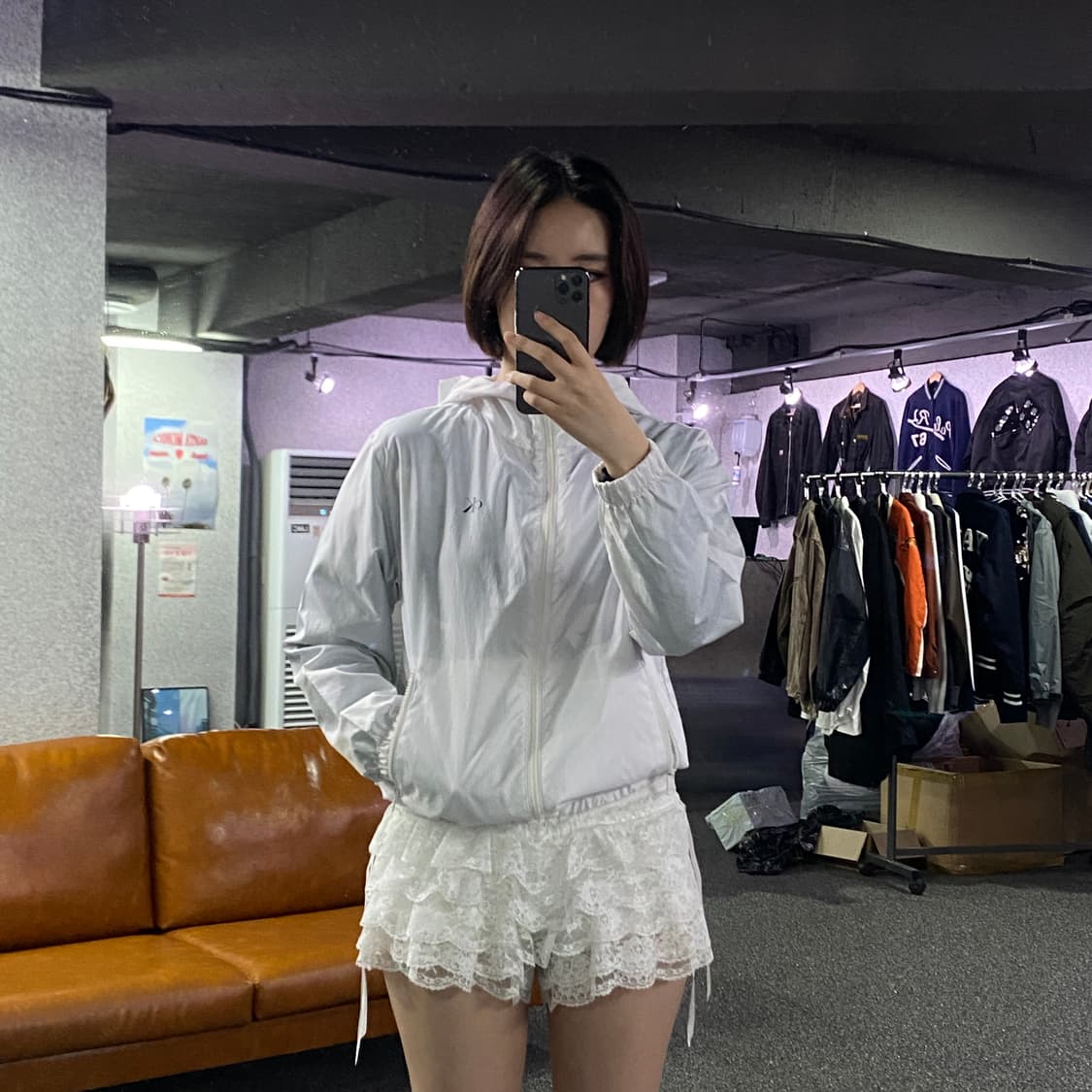 캘빈클라인 스펠아웃 화이트 나일론 바람막이B2736 상품이미지1