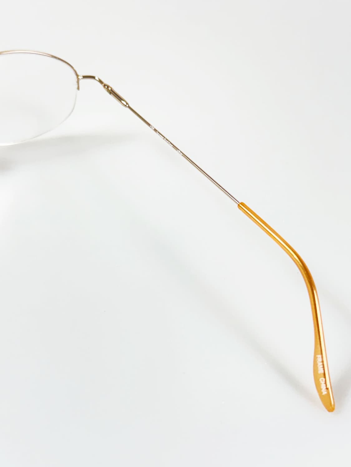 90s LAUREN HUTTON 골드 반무테 스퀘어 메탈 빈티지 안경 상품이미지6