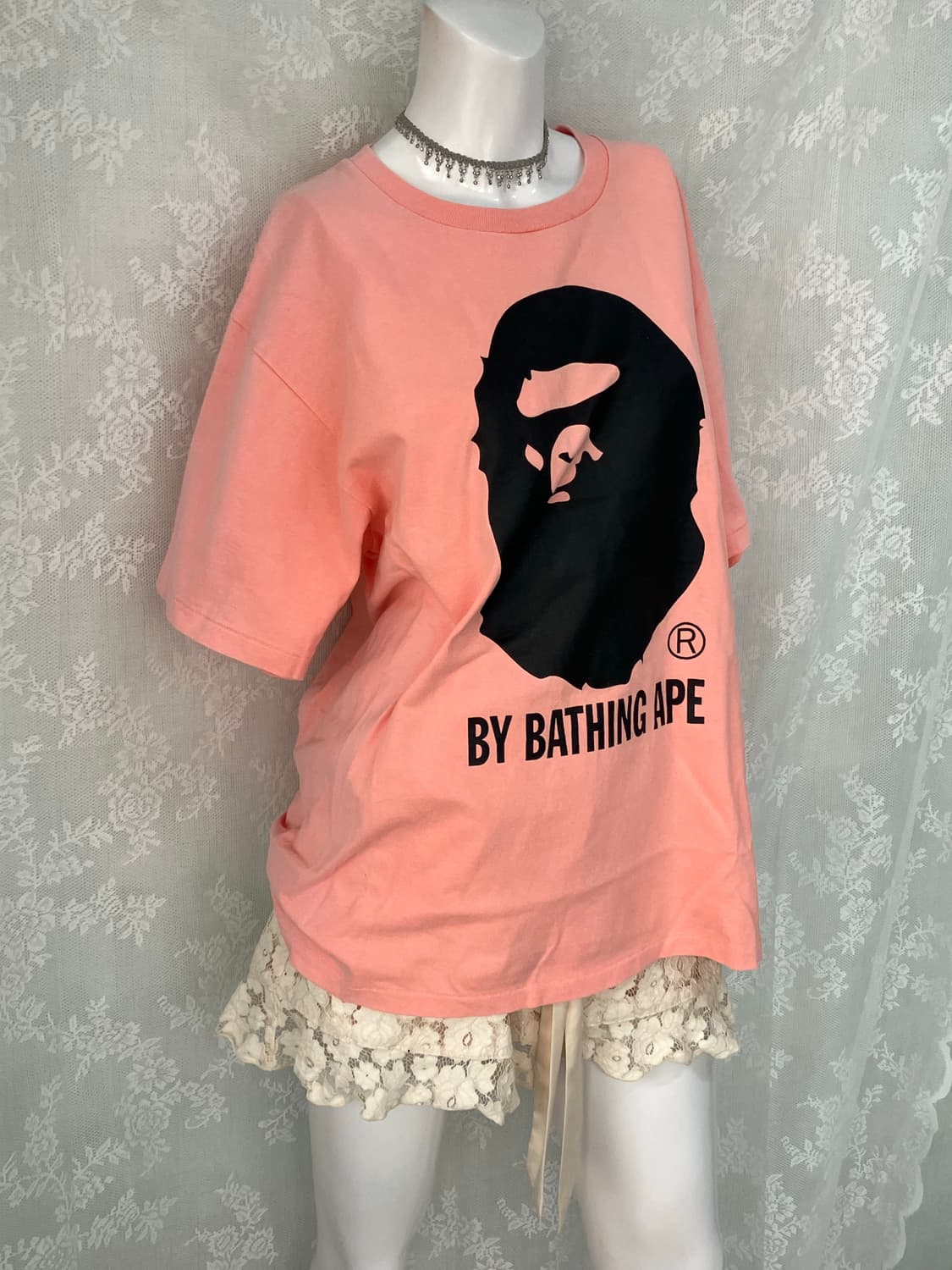 베이프 베이비 핑크 마일로 반팔 1051 y2k 스트릿 갸루 펑키 상품이미지2