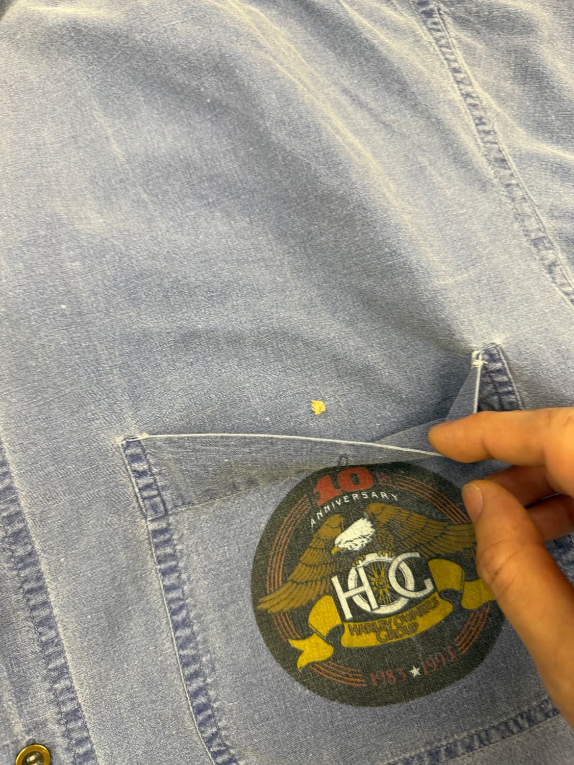 L)할리데이비슨 빈티지 90주년 프린팅 포캣 반팔 셔츠 상품이미지4