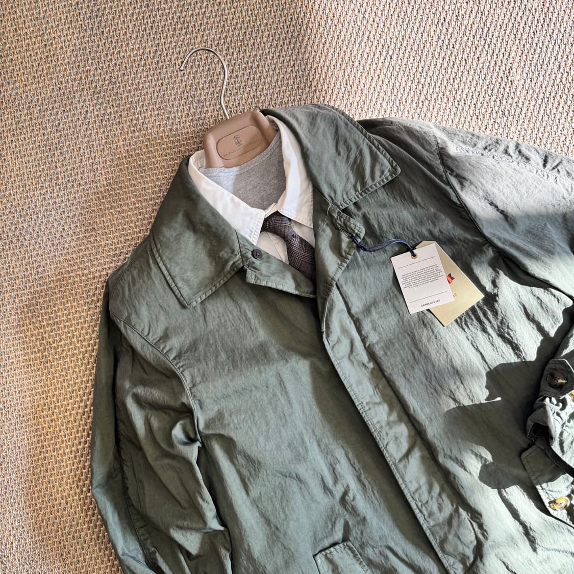 Baracuta 바라쿠타 경량 테크원단 방수 방풍 필드 코트 베이지그레이 상품이미지6