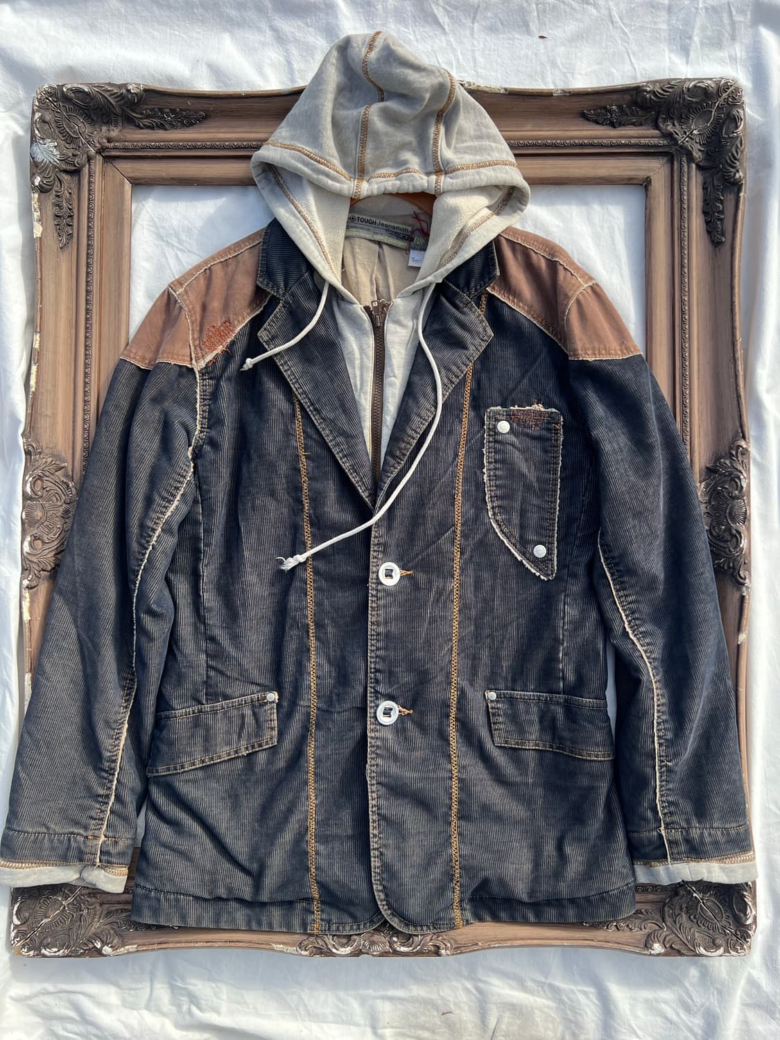 코듀로이 후드 레이어드 자켓 상품이미지1