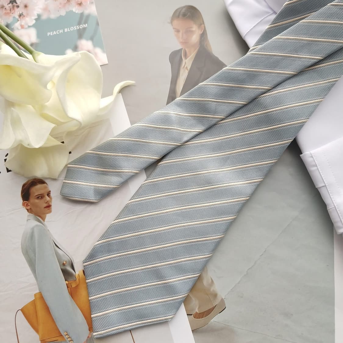 에스 티 듀퐁 실크 스트라이프 넥타이 9.1cm A등급 A18609
 상품이미지3