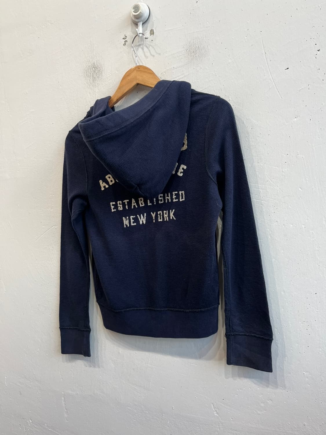 아베크롬비 와플 후드집업 네이비 우먼즈 S 상품이미지2