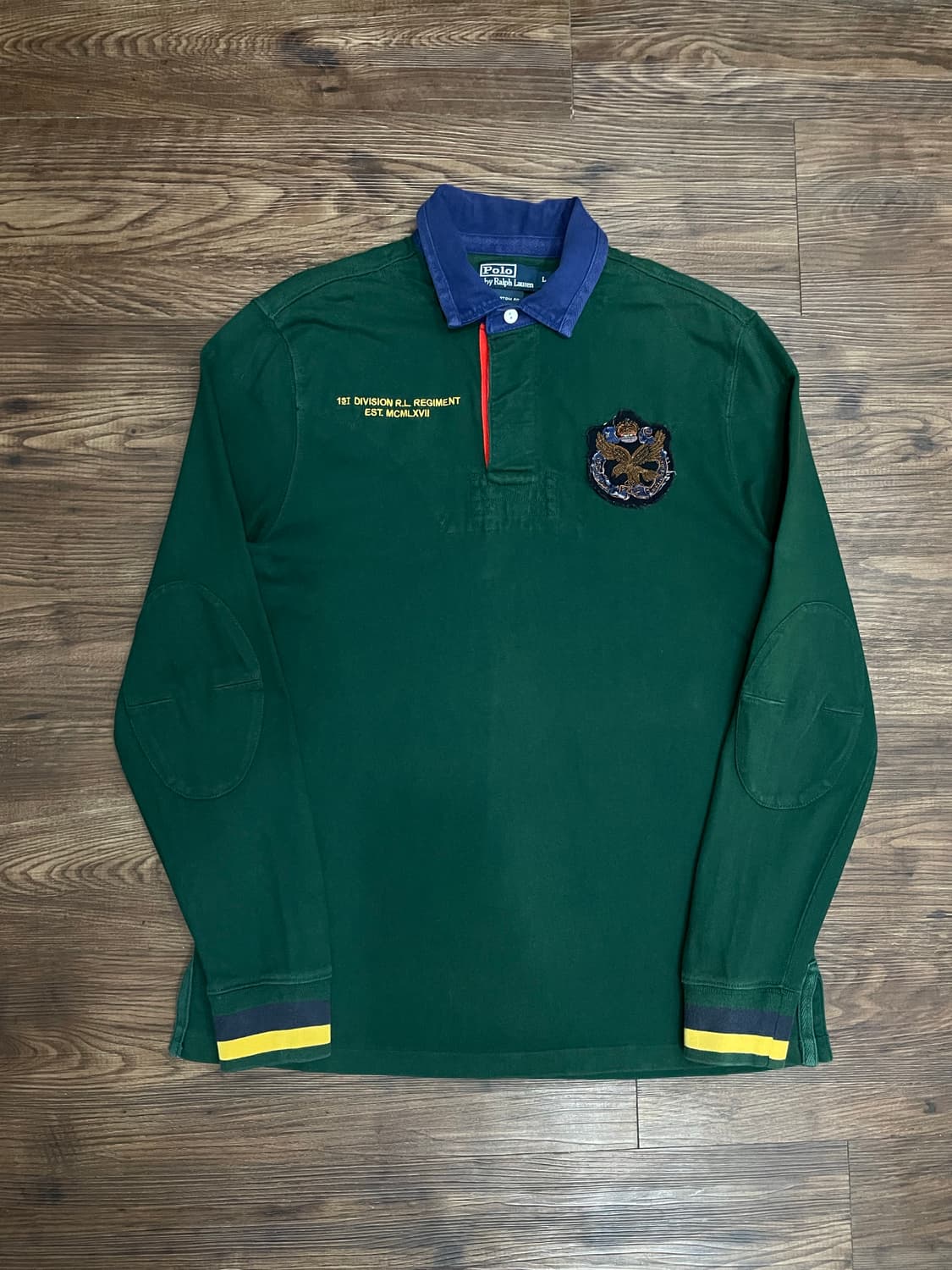 폴로 랄프로렌 엘보패치 럭비티 그린 상품이미지1