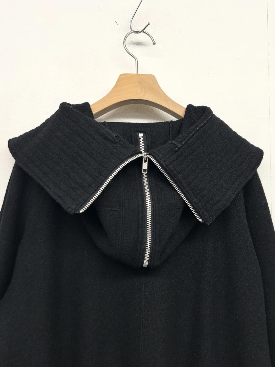 (JPN) 2008 zucca 블랙 울 후드 코트 상품이미지5