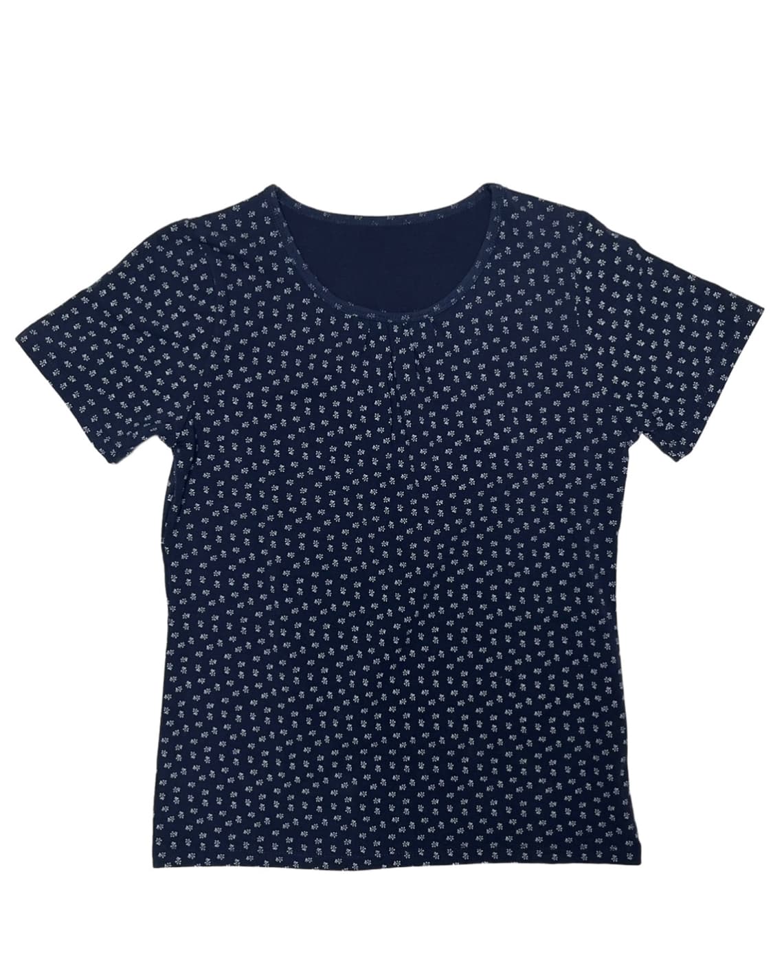 Navy flower pattern t shirt 상품이미지1