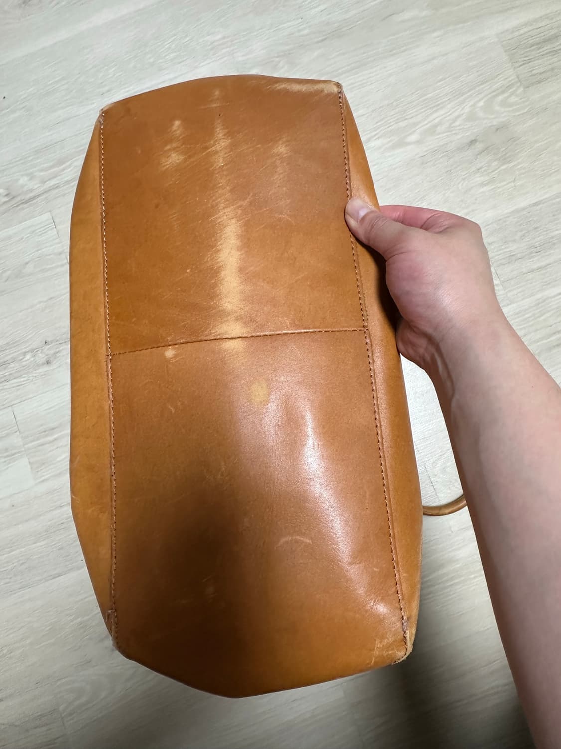 L.L.Bean 엘엘빈 카멜 베이지 레더 토트백 상품이미지3