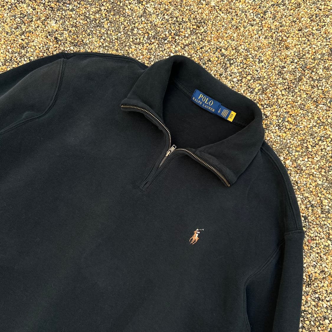 폴로 랄프로렌 코튼 반집업 블랙 니트 상품이미지2