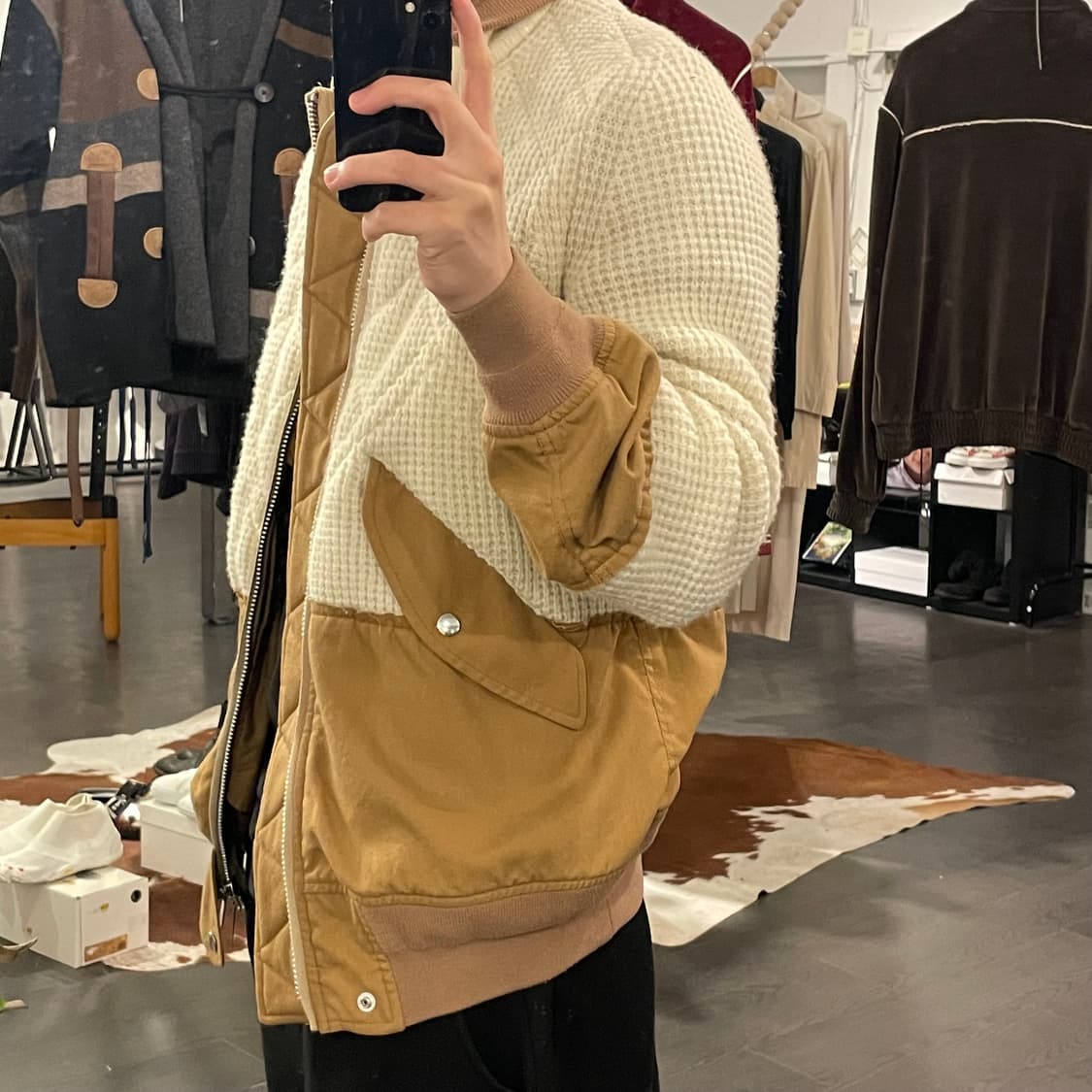 사카이 16aw 니트 도킹 봄버 자켓 상품이미지6