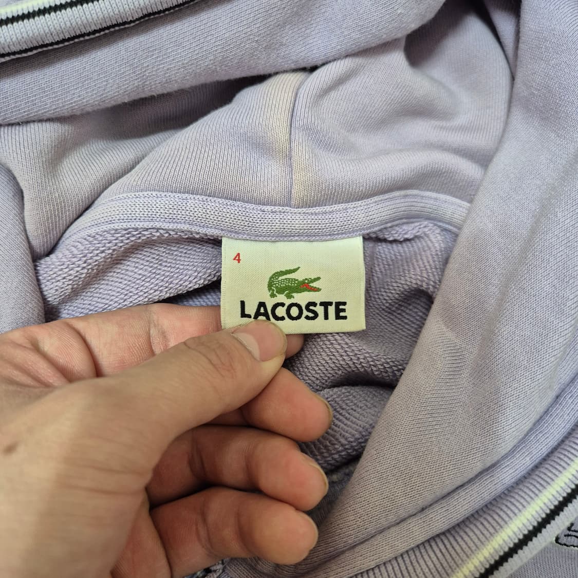 라코스테 로고 와펜 베이직 후드티 상품이미지5