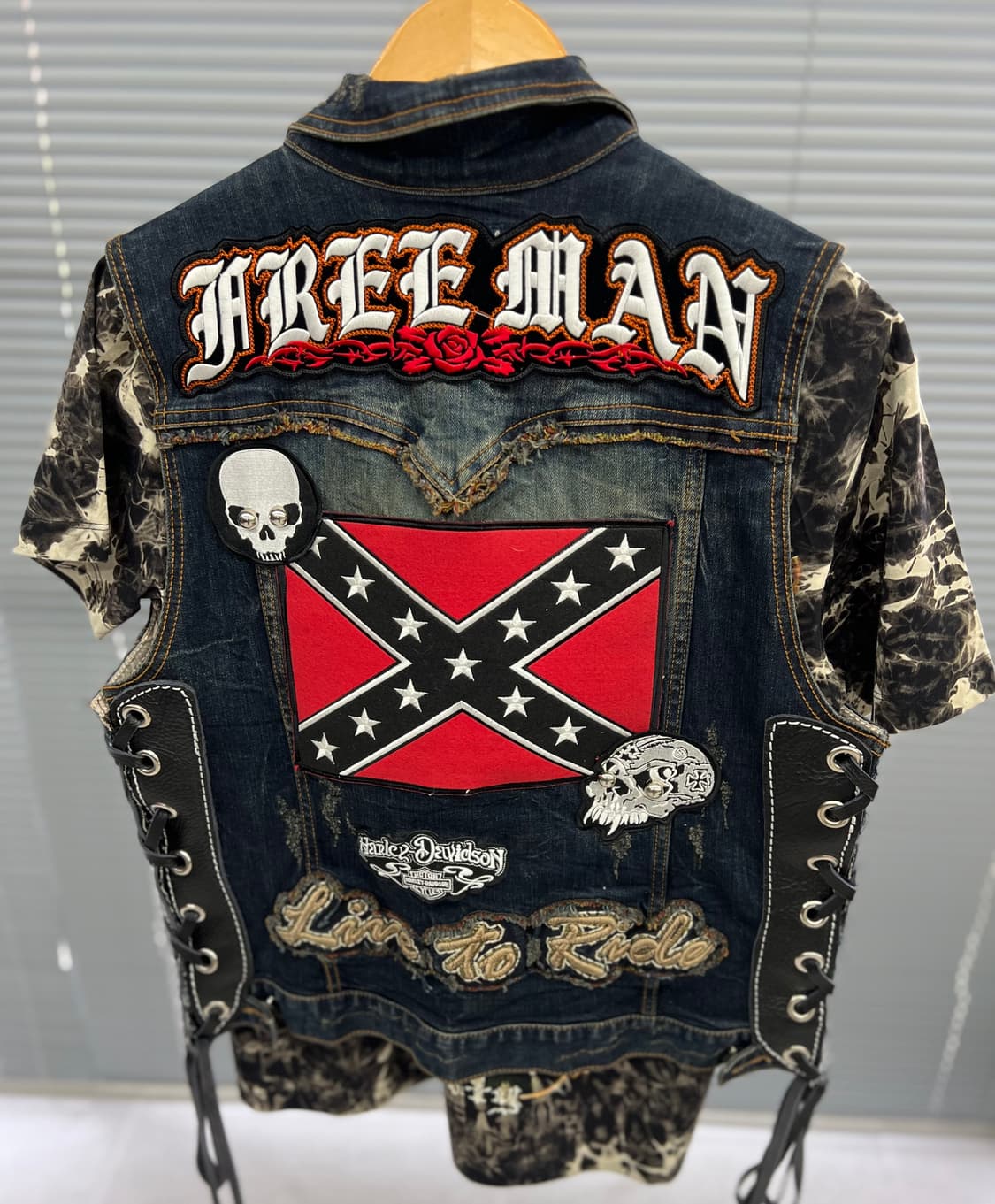 자수워싱 옆트임 청조끼 상품이미지5