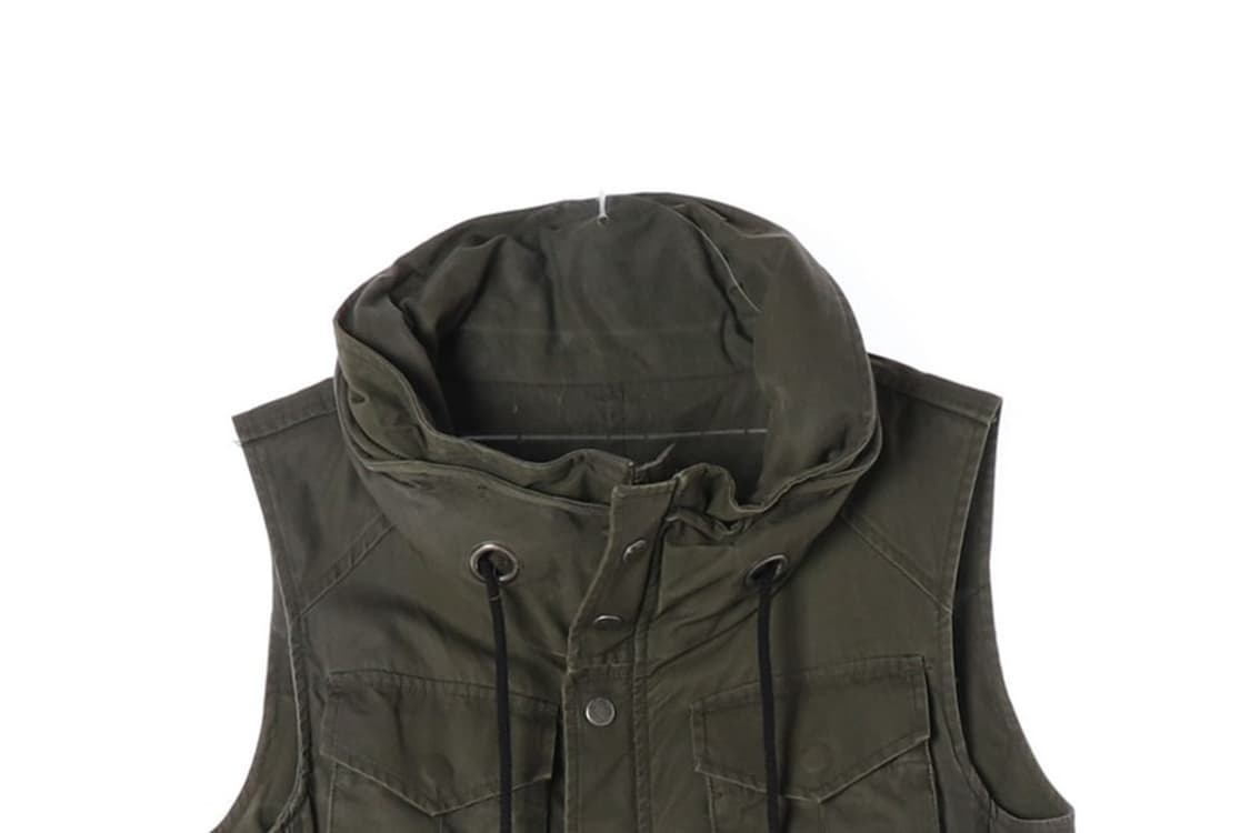 빈티지 밀리터리 코튼 조끼 L 상품이미지4
