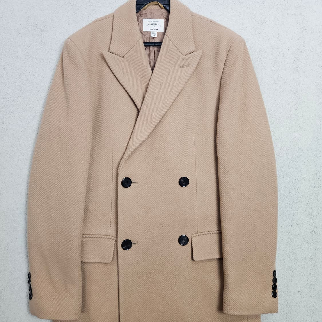 클럽모나코 더블 브레스티드 헤링본 코트 상품이미지2