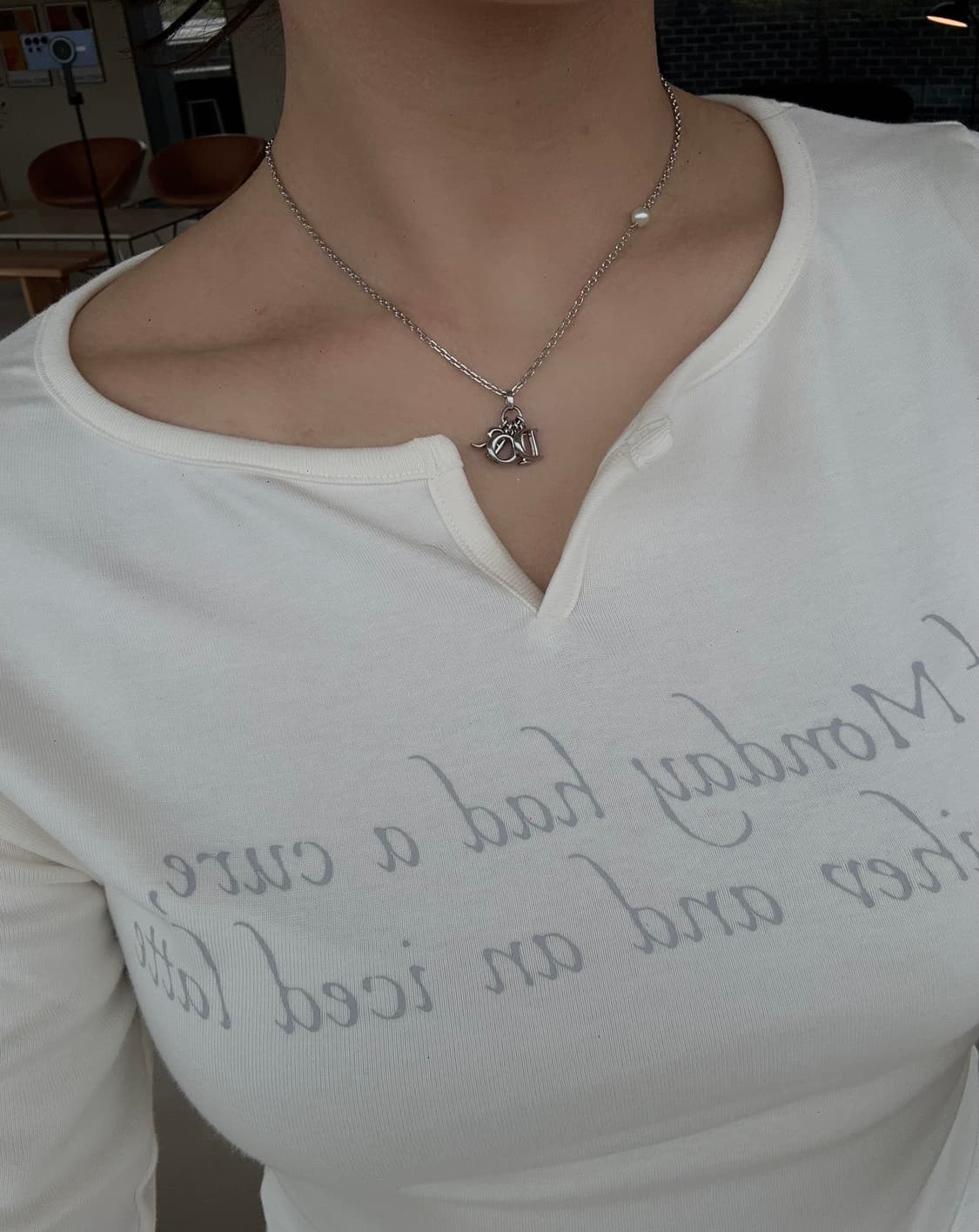 [DIOR] 정품 디올 진주 에르메스 레볼루션 실버 목걸이 상품이미지10