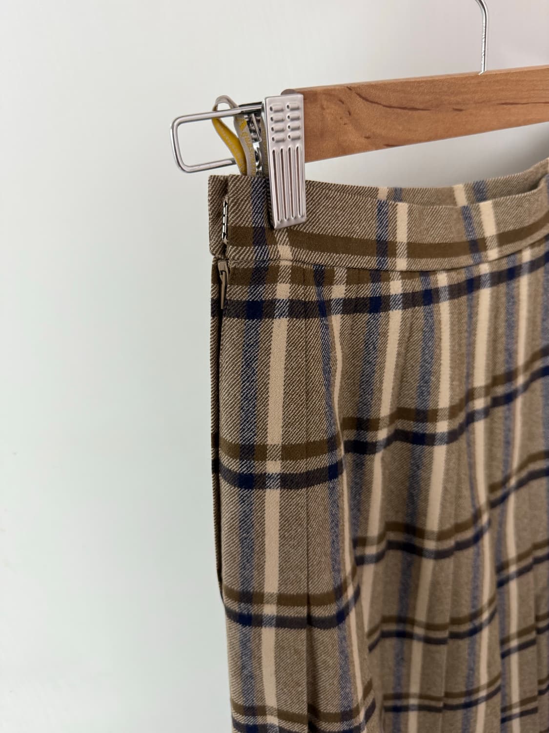 빈티지 브라운 체크 플리즈 스커트 상품이미지2