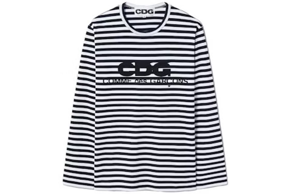 CDG 꼼데가르송 롱슬리브 티셔츠 스트라이프 네이비 상품이미지1
