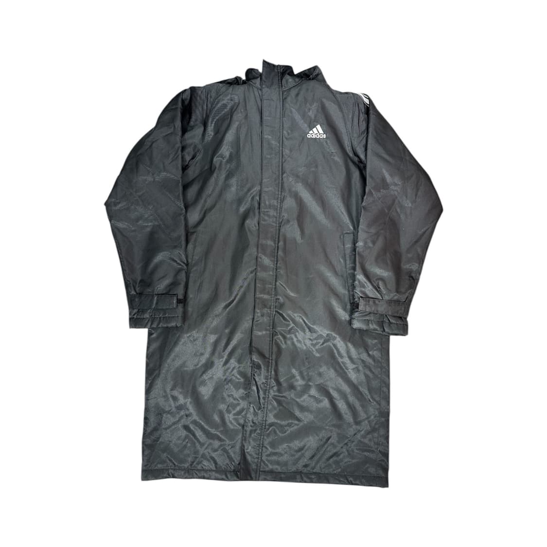 아디다스 블랙 롱패딩 y2k 돕바 안감 기모 후드 자켓 S  상품이미지5