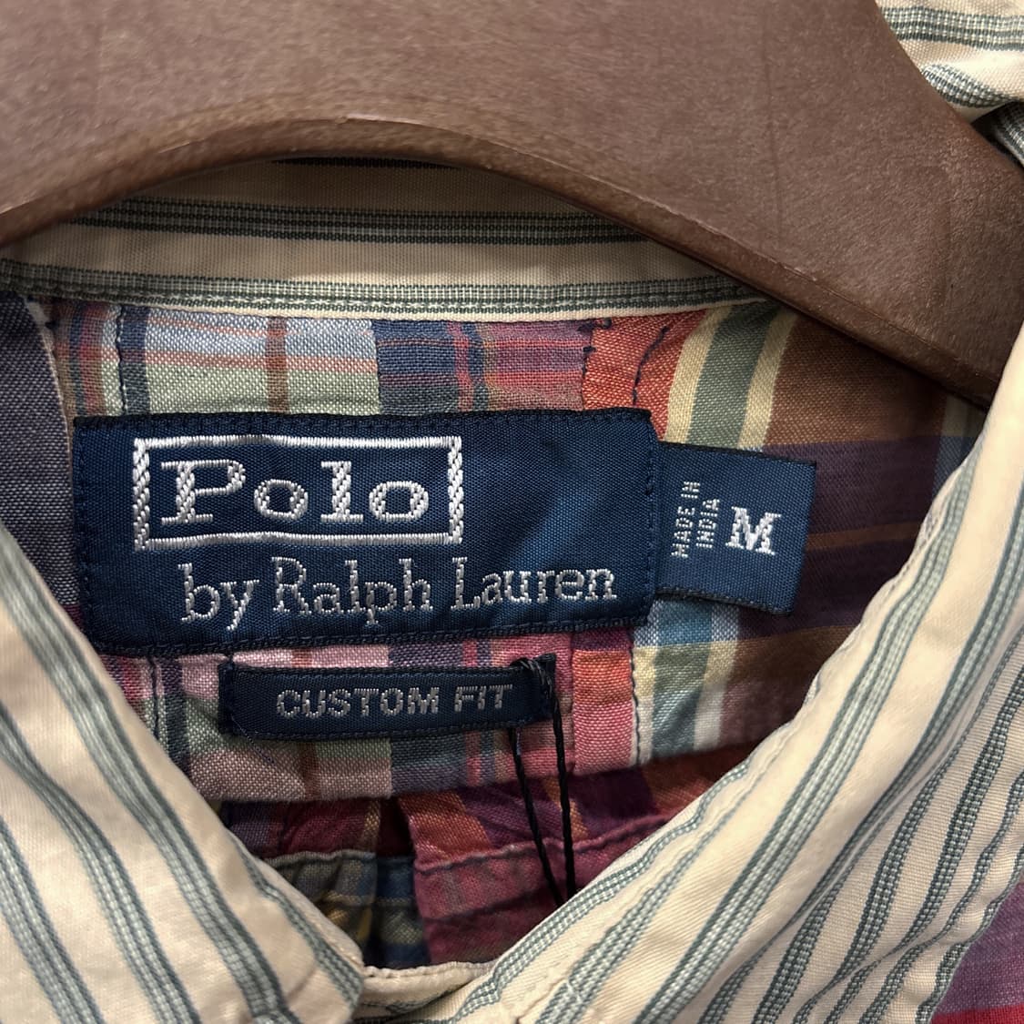 90s 폴로 랄프로렌 인디언 마드라스 패치워크 버튼다운 셔츠 N876 상품이미지7