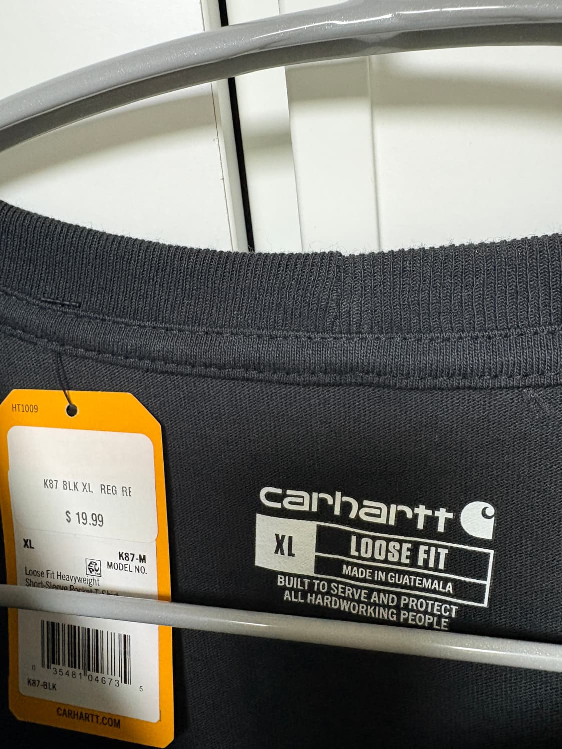 칼하트 루즈핏 반팔 블랙 XL 새상품 상품이미지4