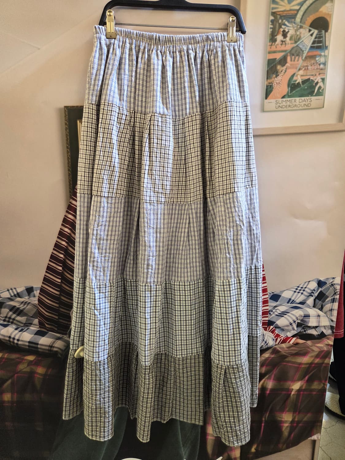 [MADE] 체크캉캉 롱 패치스커트🤍 상품이미지5