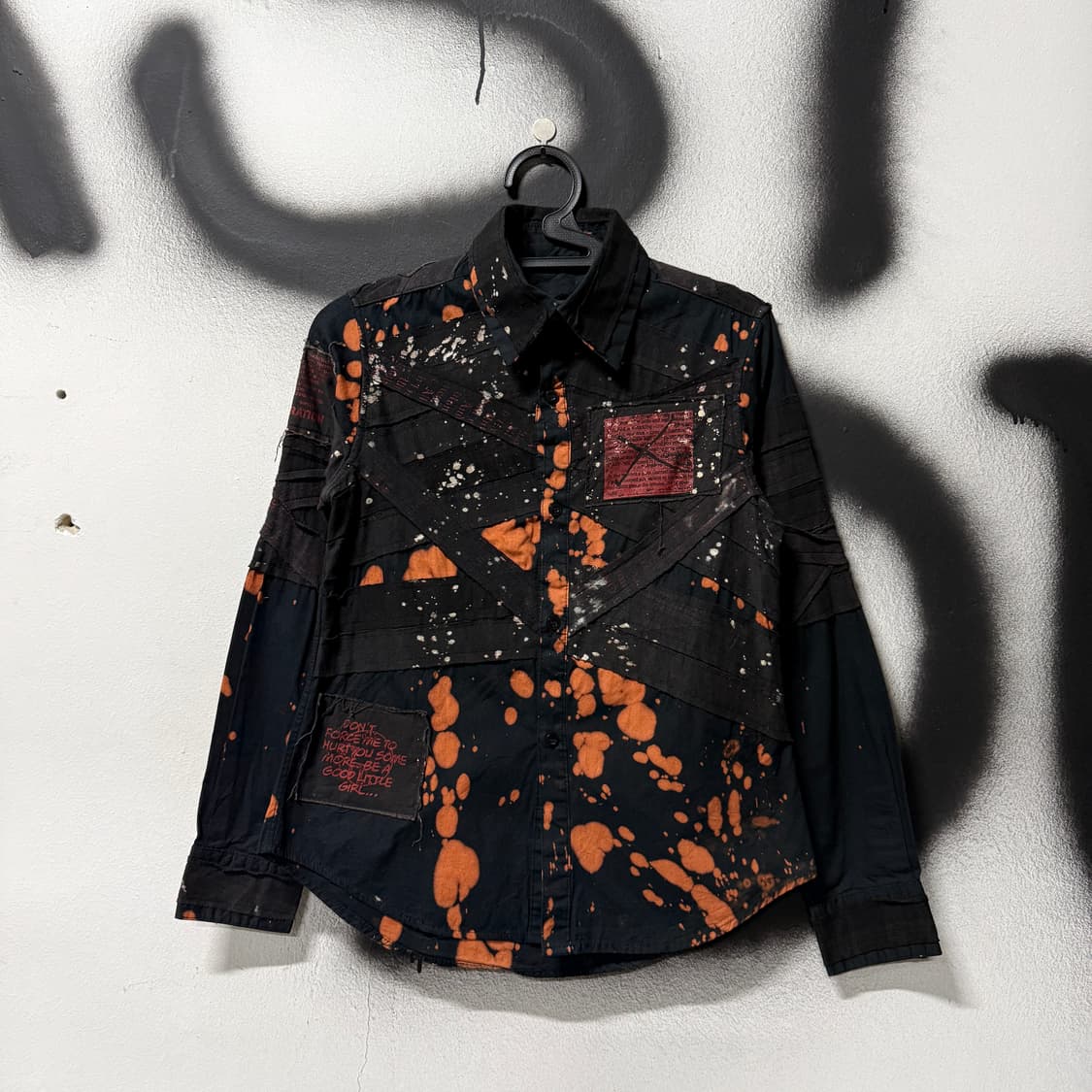 VTG 빈티지 그런지 펑크 타이다이 패치 디테일 긴팔 셔츠 상품이미지1