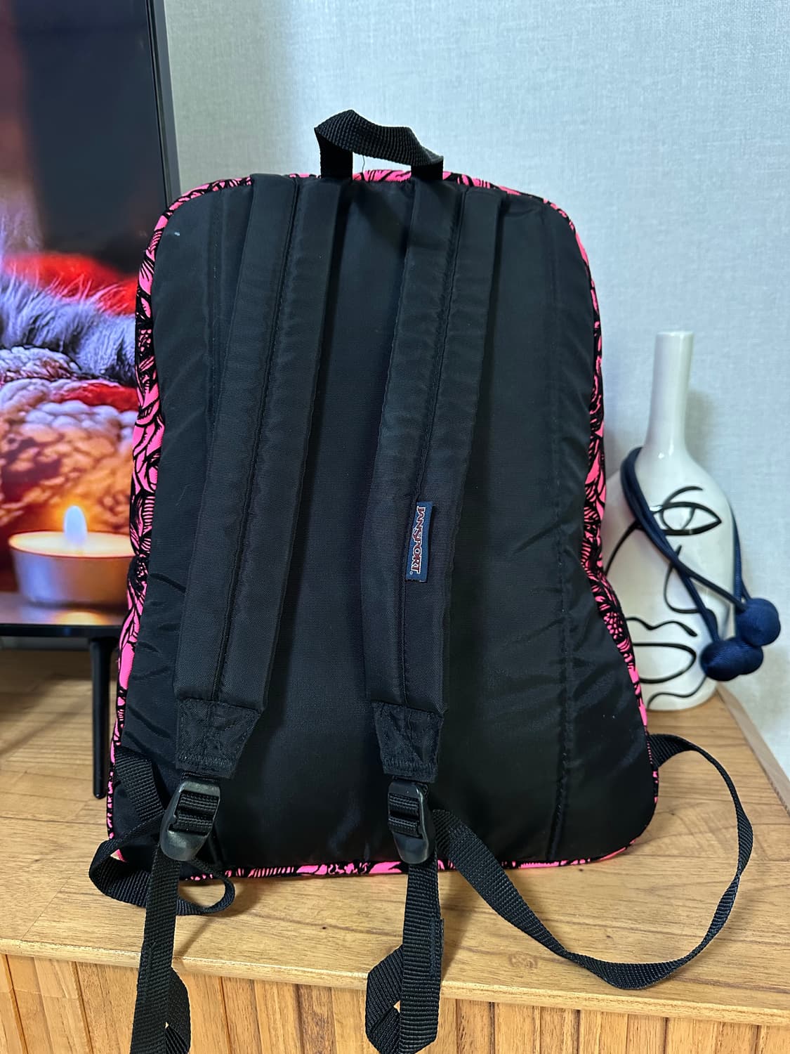 잔스포츠 핑크 꽃무늬 백팩 상품이미지2