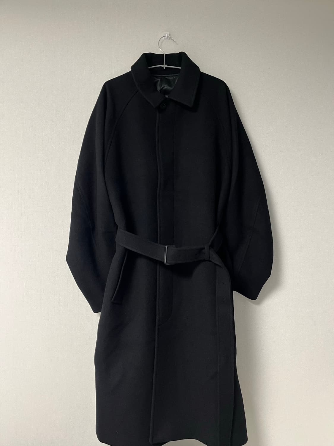 [4] 브라운야드 퓨어 울 벨티드 발마칸 코트 블랙 상품이미지2