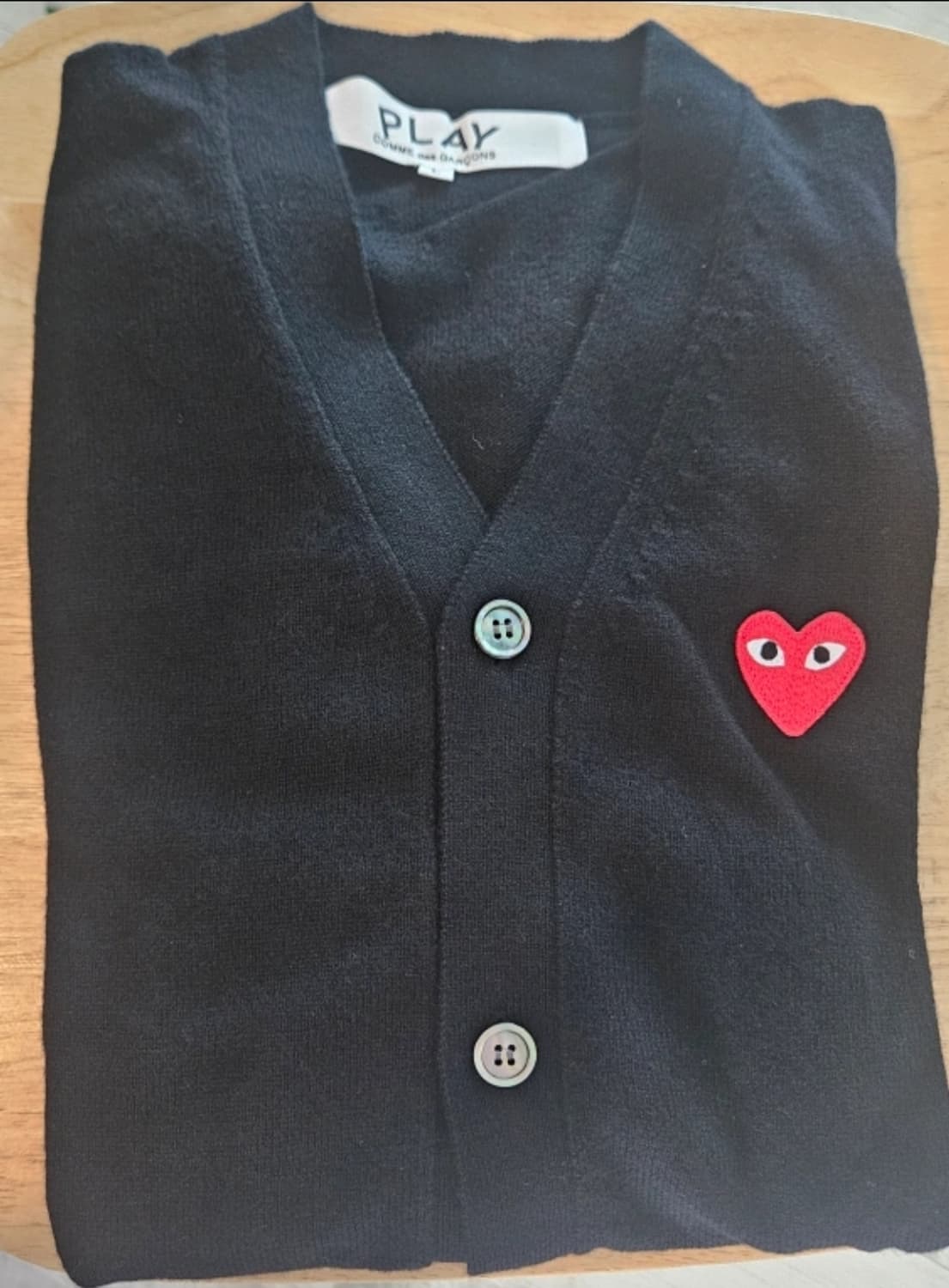 꼼데가르송 레드와펜 가디건 블랙 상품이미지2