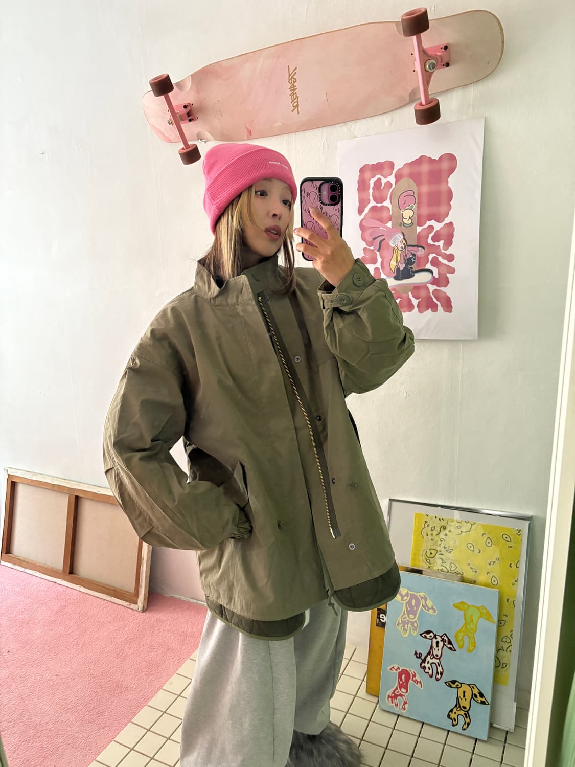 (내피포함) 3-way short coat 쇼트모즈코트 야상 상품이미지3