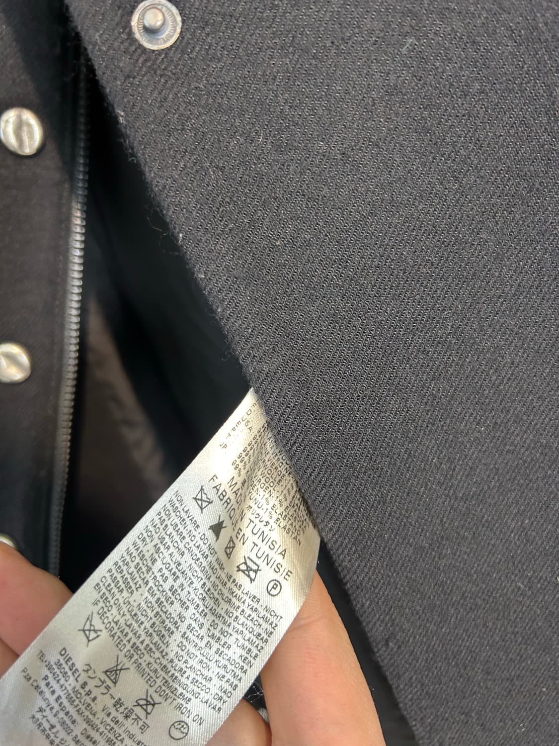 디젤 블랙골드 사선 집업 코트 상품이미지6