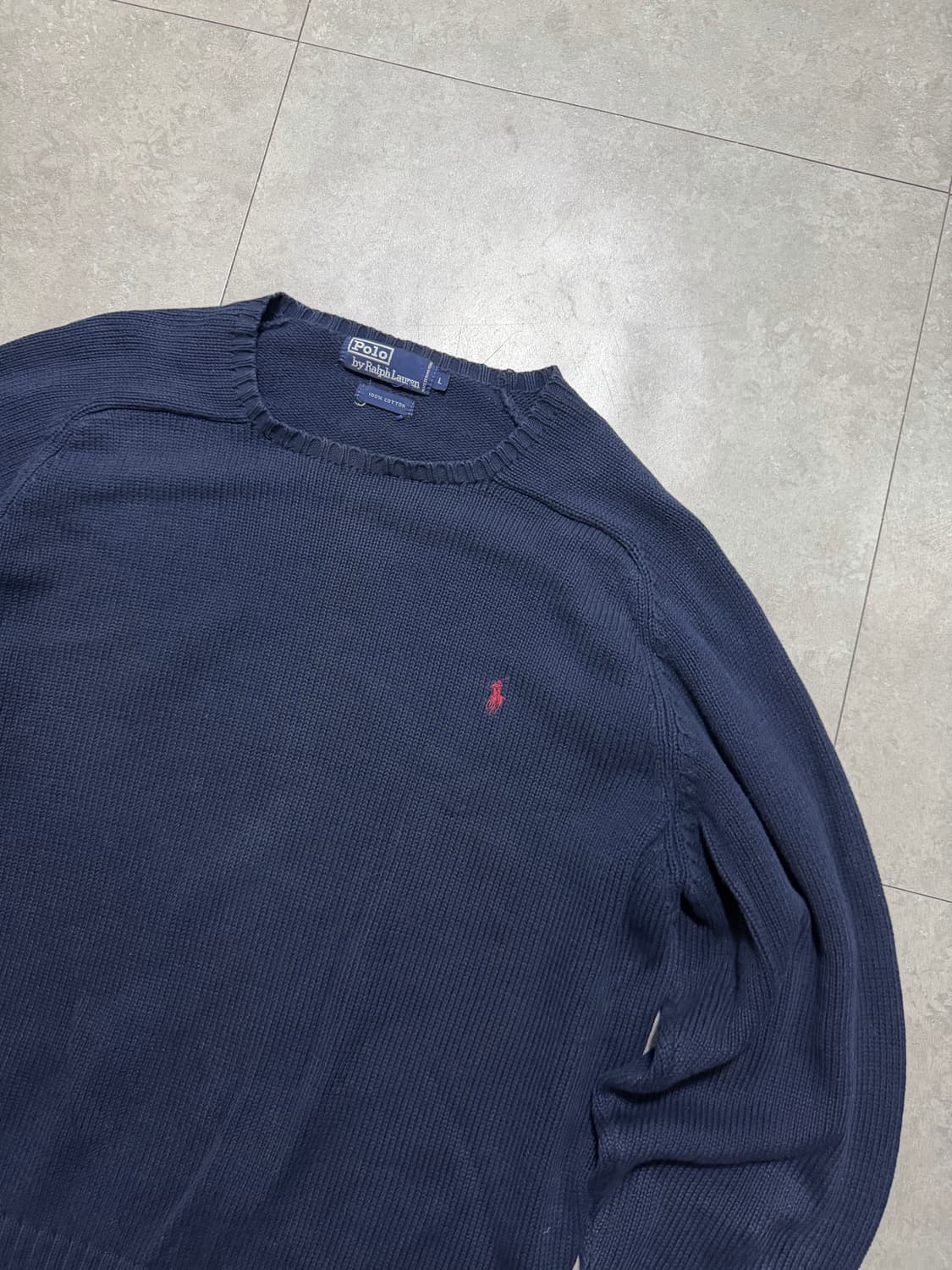 90s 랄프로렌 폴로 네이비컬러  빈티지 코튼 니트 100size   상품이미지2