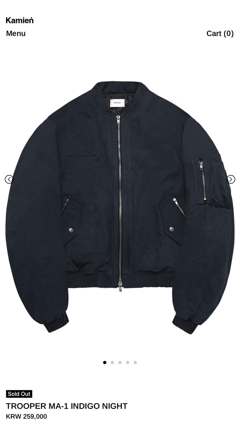[새상품] 카미엔 트루퍼 ma-1 마원 봄버 인디고 나이트 상품이미지1