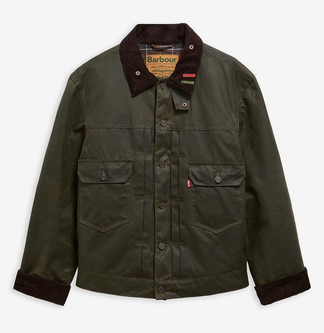 리바이스 x 바버 타입 2 왁스드 자켓 올리브 왁스 상품이미지1