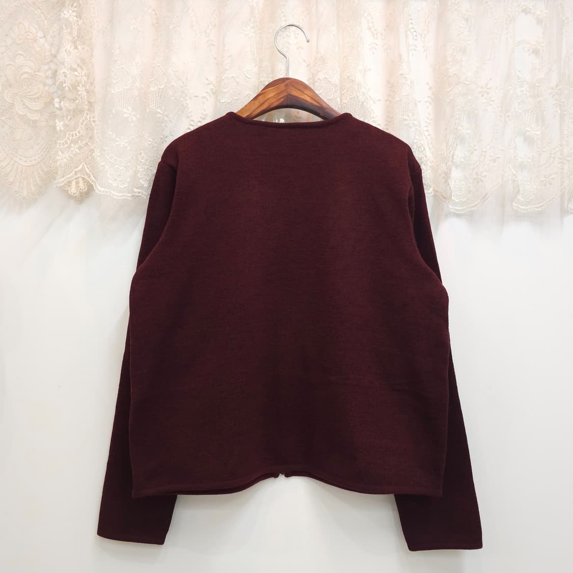 무인양품 버건디 후리스 기모 집업 가디건 상품이미지2