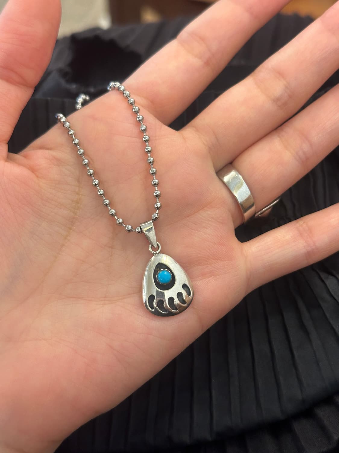 Turquoise bear 925silver pendant+ stainl 상품이미지4